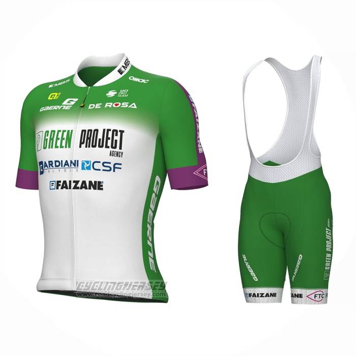 2023 Cycling Jersey Bardiani Csf Faizane Green White Short Sleeve And Bib Short